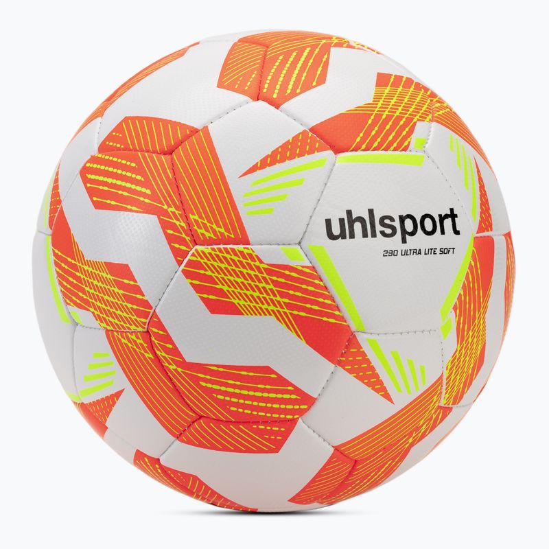 Calcio uhlsport Ultra Lite Soft 290 bianco / arancio fluo / giallo fluo dimensioni 3 2