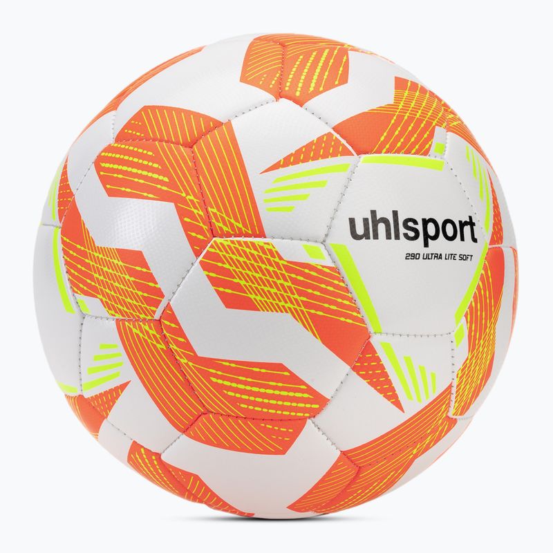 Calcio uhlsport Ultra Lite Soft 290 bianco / arancio fluo / giallo fluo dimensioni 4 2