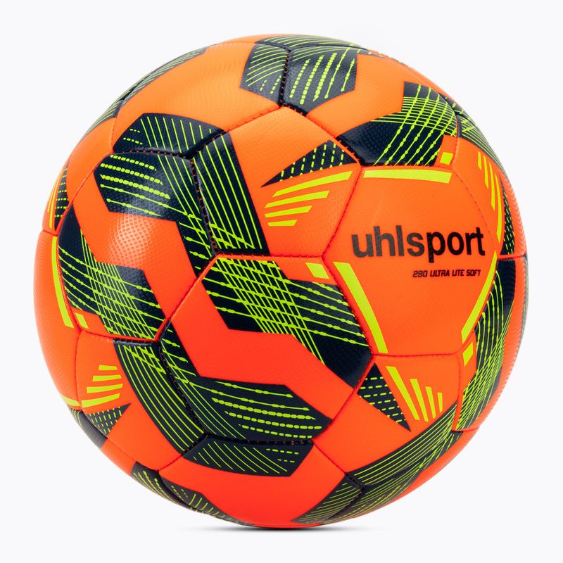 Calcio uhlsport Ultra Lite Soft 290 fluo arancione/navy/giallo fluo dimensioni 5 2