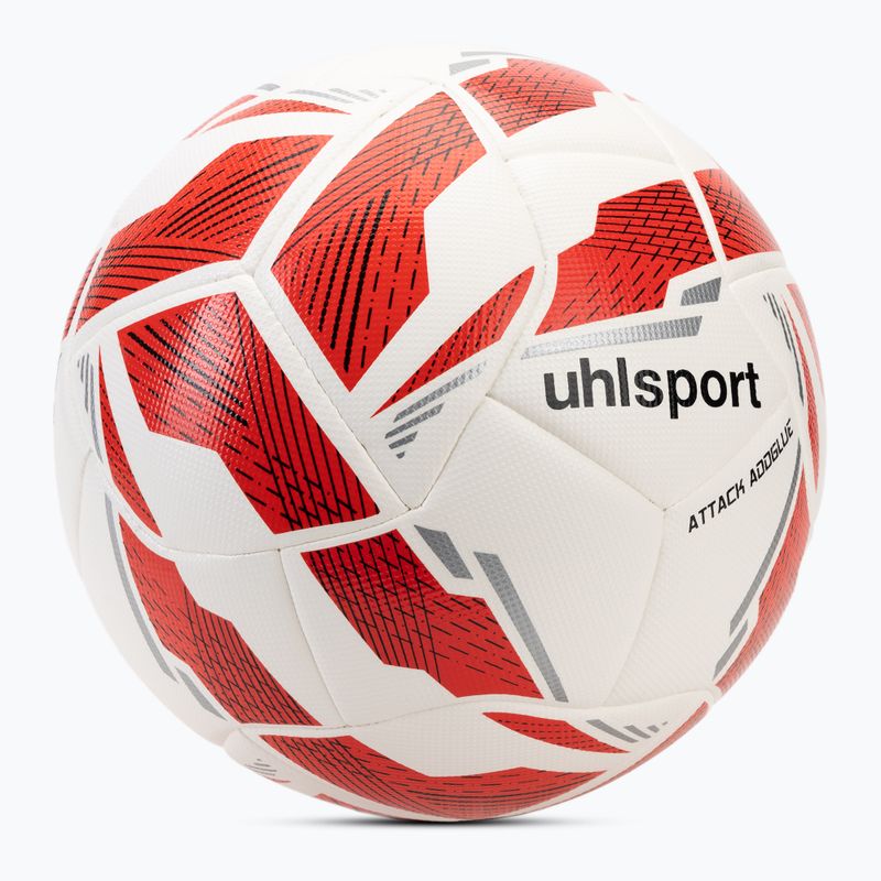 Uhlsport Attack Addglue calcio bianco/rosso/argento taglia 4 2