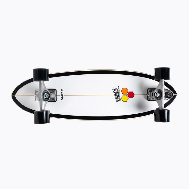Carver C7 Raw 31.75" CI Black Beauty surfskateboard 2019 Completo bianco e nero C1013011020