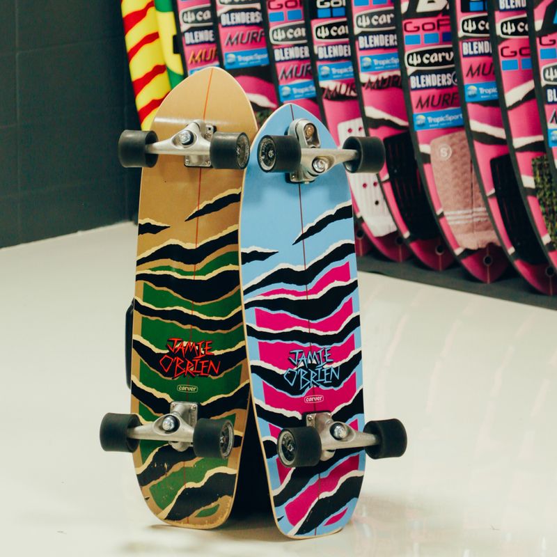 Surfskate skateboard Carver C7 Raw 31" JOB Blue Tiger 2022 Completo blu e rosa C1013011140 9