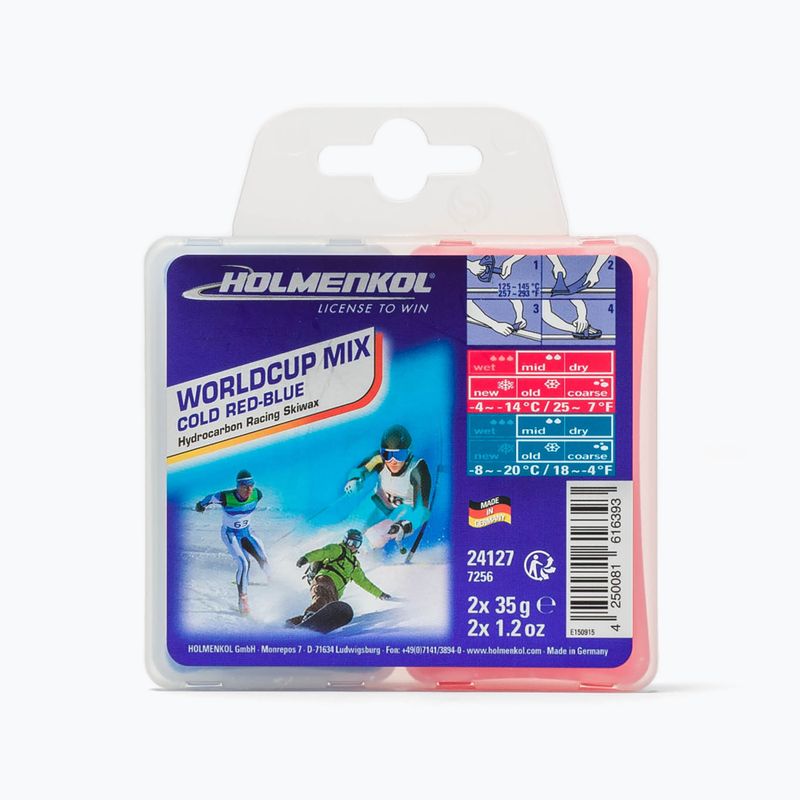 HEAD World Cup Mix 2 x 35 g di lubrificante per sci rosso/blu