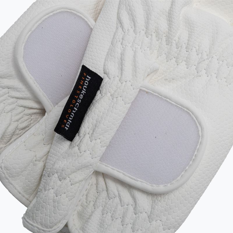 Guanti da equitazione Hauke Schmidt Un tocco di MagicTack ohne Patches bianco 4