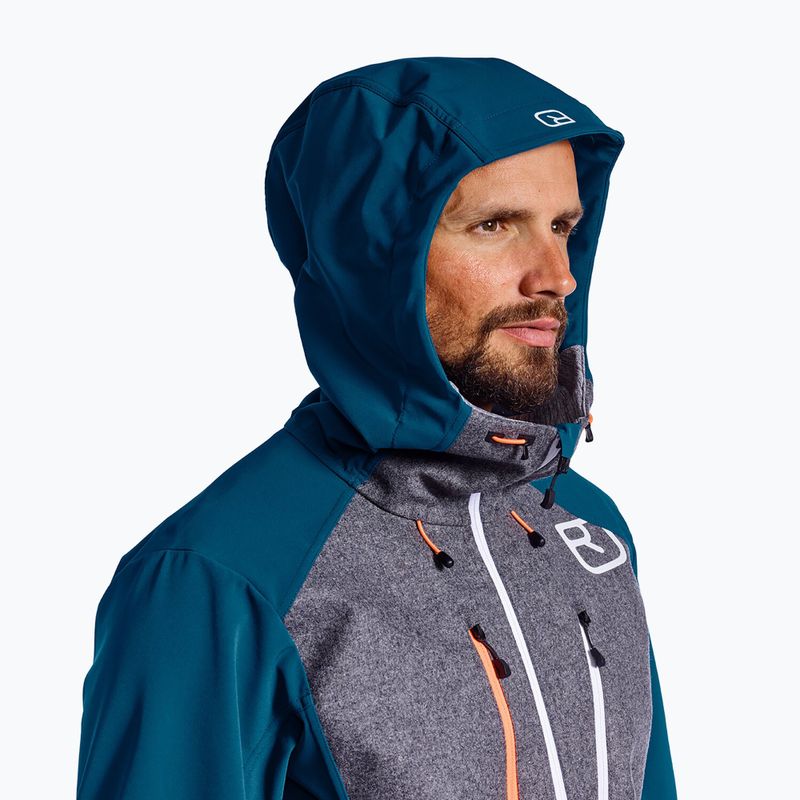 Giacca softshell da uomo ORTOVOX Pordoi blu petrolio 4