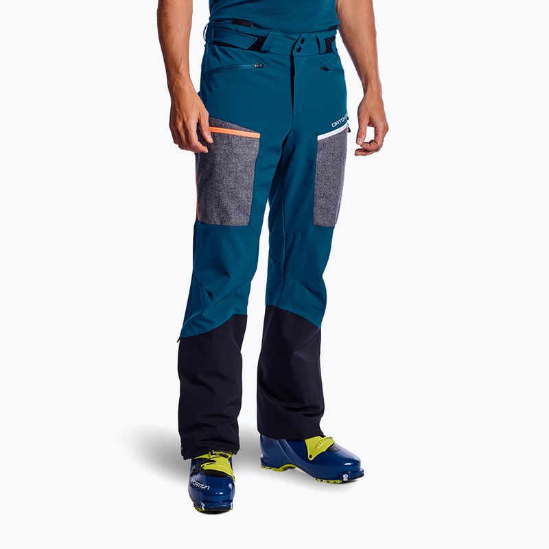 Pantaloni softshell da uomo ORTOVOX Pordoi blu petrolio