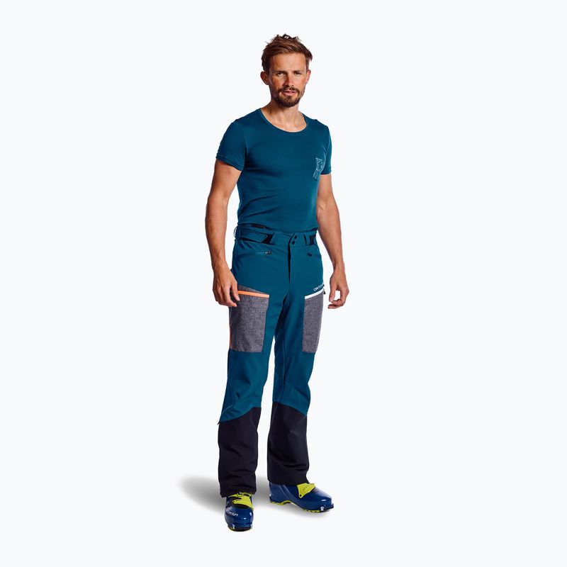 Pantaloni softshell da uomo ORTOVOX Pordoi blu petrolio 2
