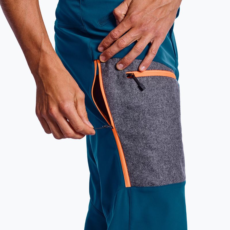 Pantaloni softshell da uomo ORTOVOX Pordoi blu petrolio 6