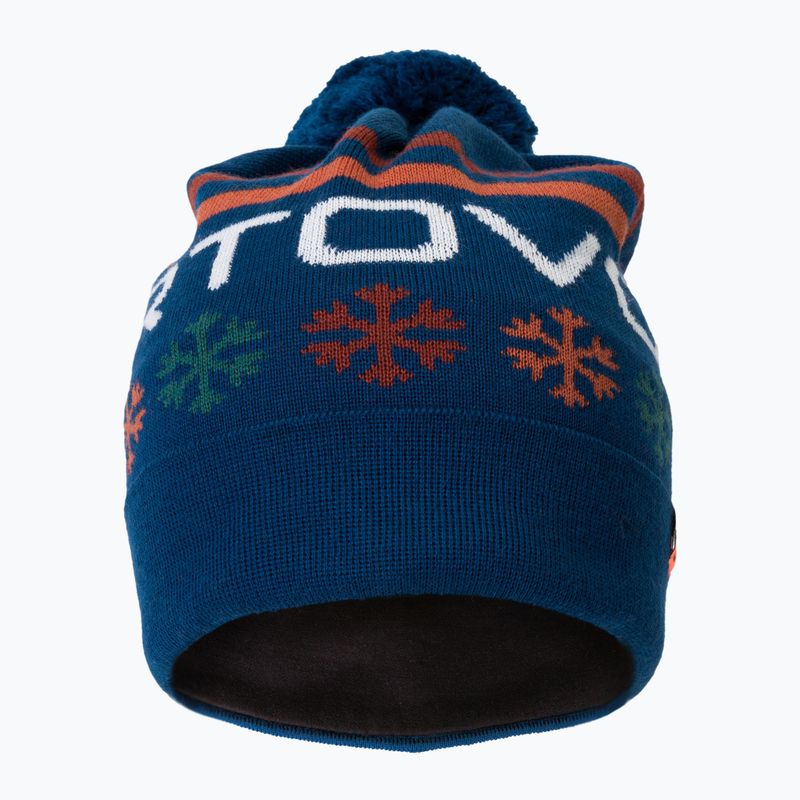 ORTOVOX Berretto invernale in maglia nordica blu petrolio 2
