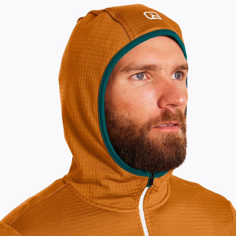 Felpa da uomo ORTOVOX Fleece Grid Hoody sly fox trekking 4