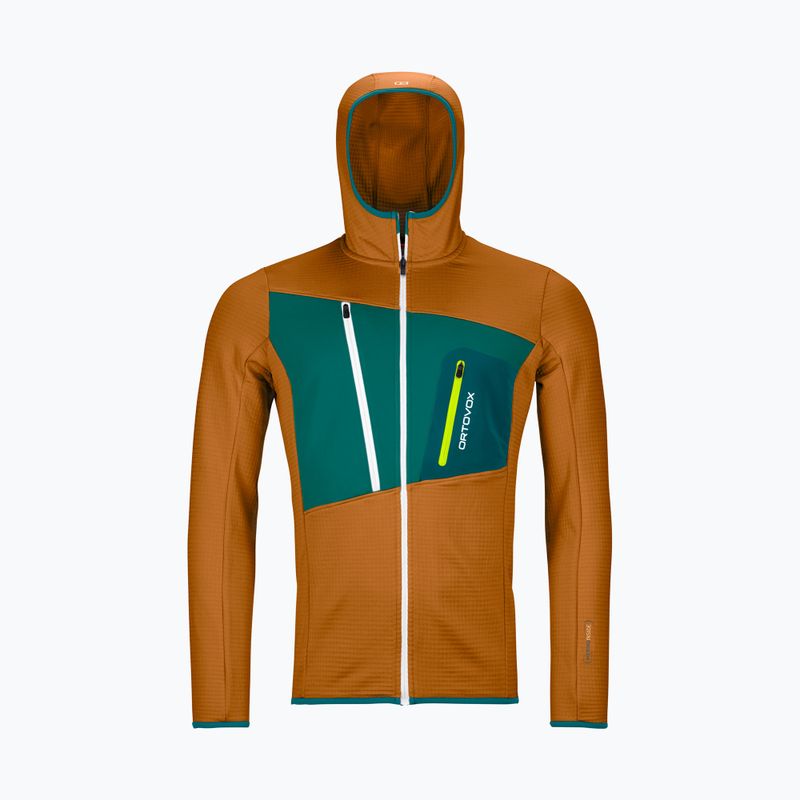 Felpa da uomo ORTOVOX Fleece Grid Hoody sly fox trekking 9