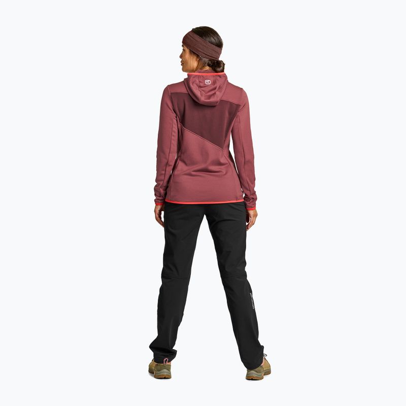 Felpa trekking donna ORTOVOX Fleece Grid Hoody mountain rose 3