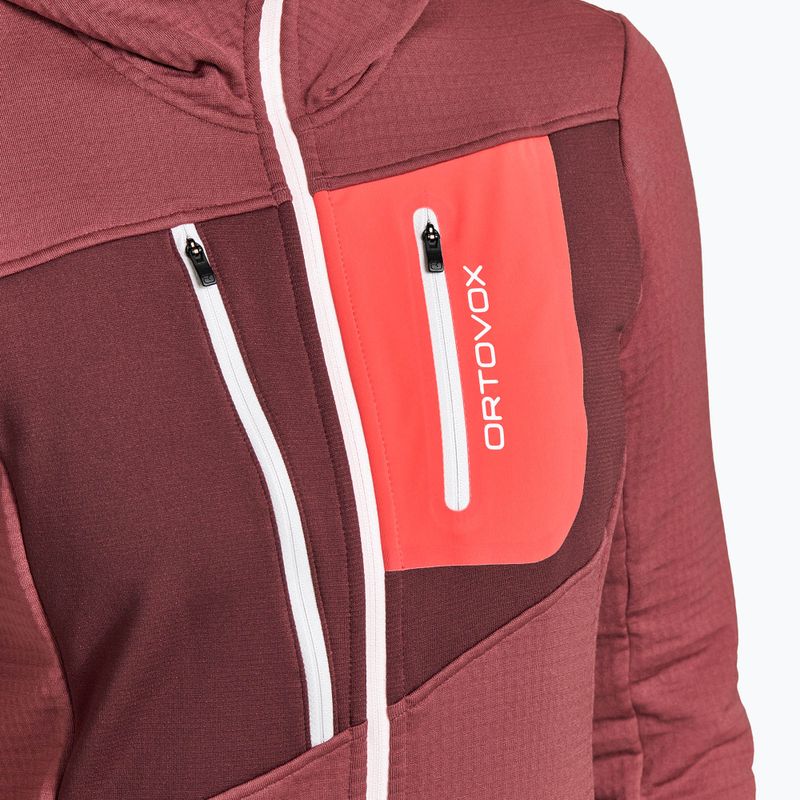 Felpa trekking donna ORTOVOX Fleece Grid Hoody mountain rose 5