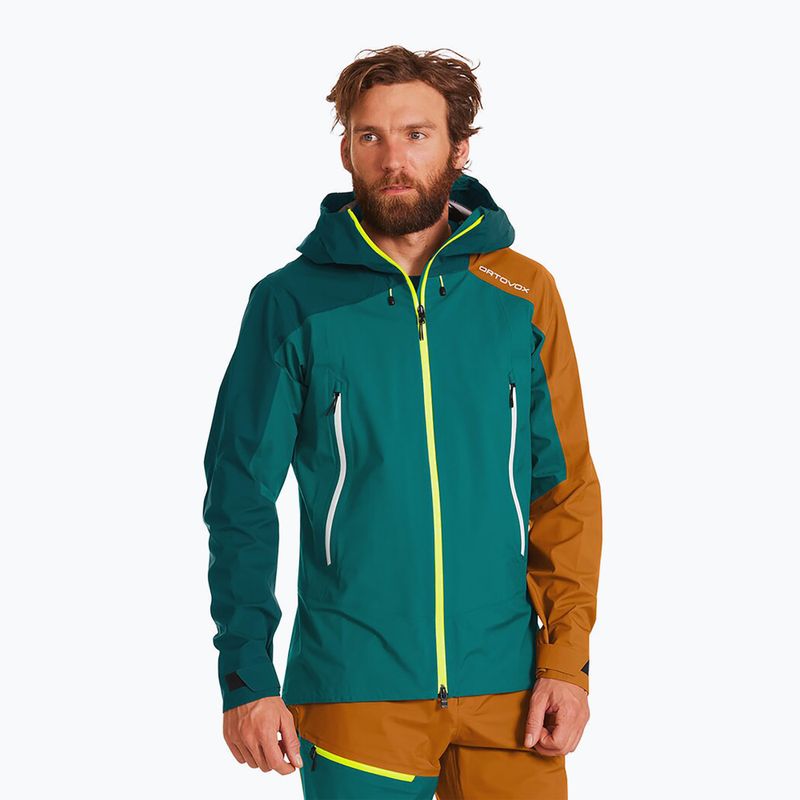 Giacca antipioggia da uomo ORTOVOX Westalpen 3L Light verde pacifico
