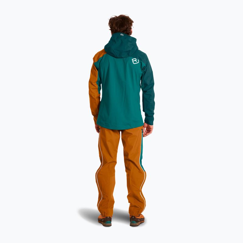 Giacca antipioggia da uomo ORTOVOX Westalpen 3L Light verde pacifico 3
