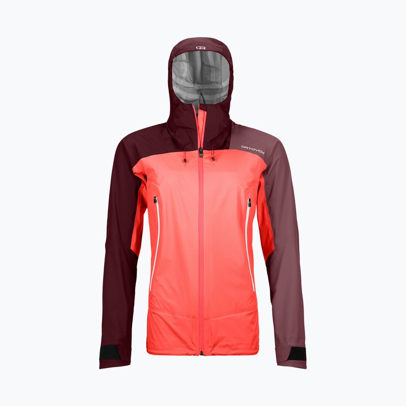 Giacca da pioggia da donna ORTOVOX Westalpen 3L Corallo chiaro 5