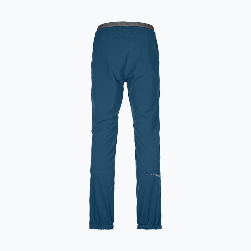 Pantaloni softshell da uomo ORTOVOX Berrino blu petrolio 6