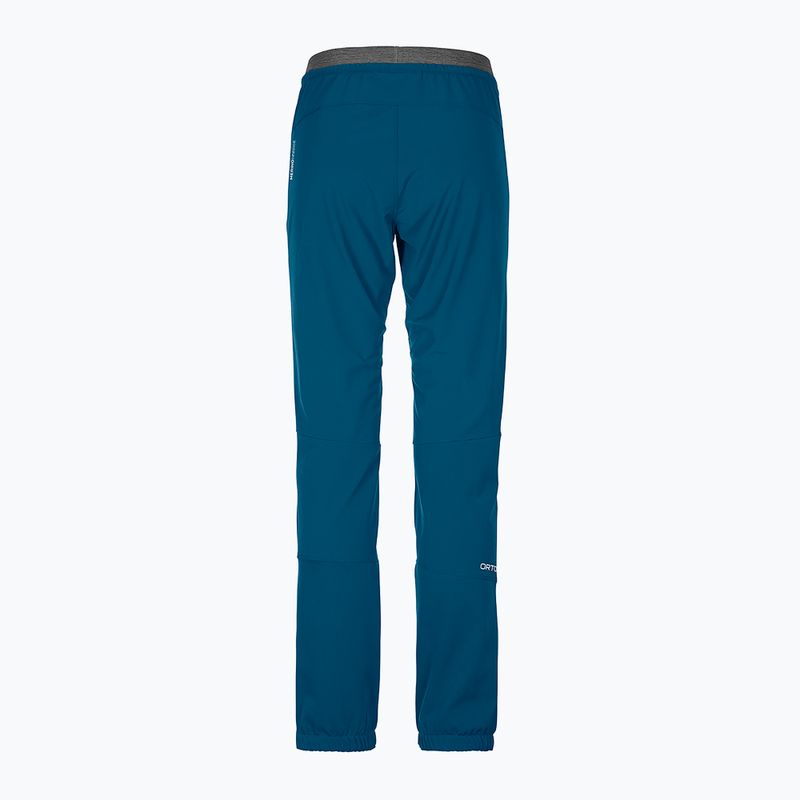 Pantaloni softshell da donna ORTOVOX Berrino blu petrolio 2