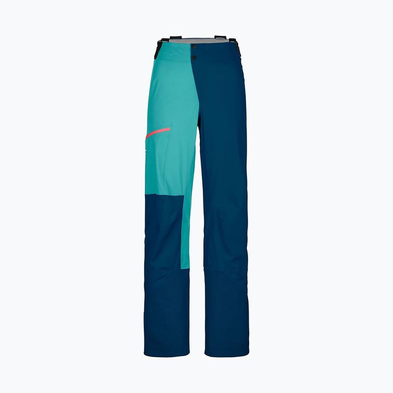 Pantaloni da sci da donna ORTOVOX 3L Ortler blu petrolio 8