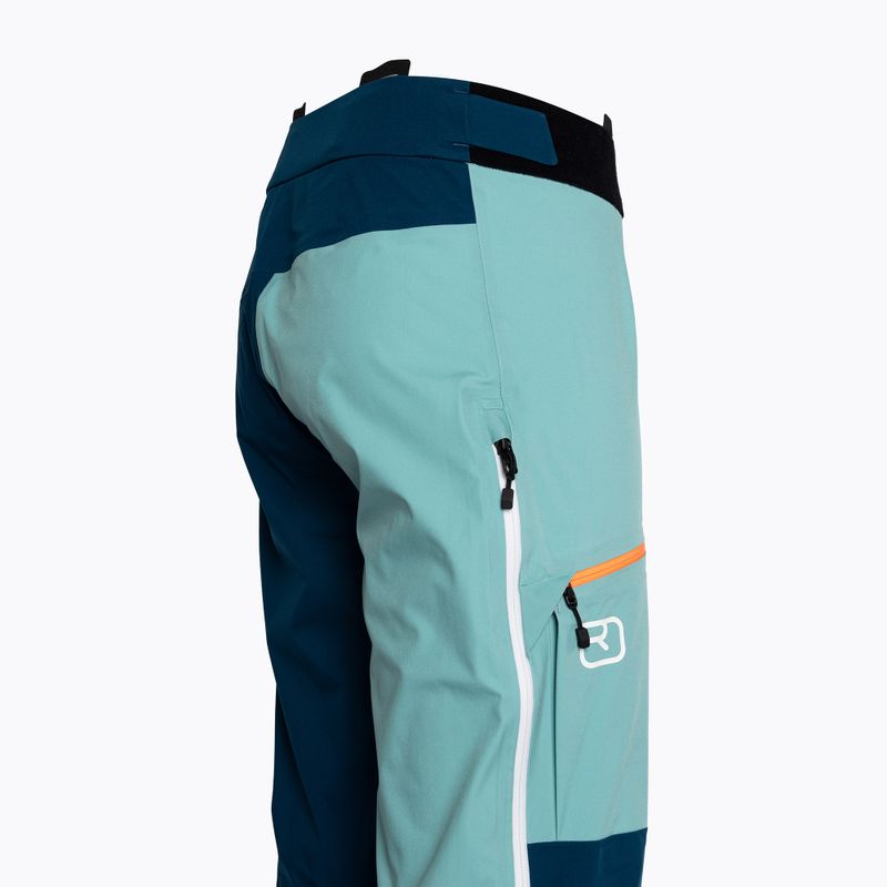 Pantaloni da sci da donna ORTOVOX 3L Ortler blu petrolio 3