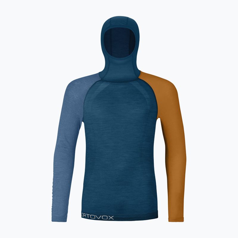 Uomo ORTOVOX 120 Comp Light Thermal Longsleeve Hoody blu petrolio