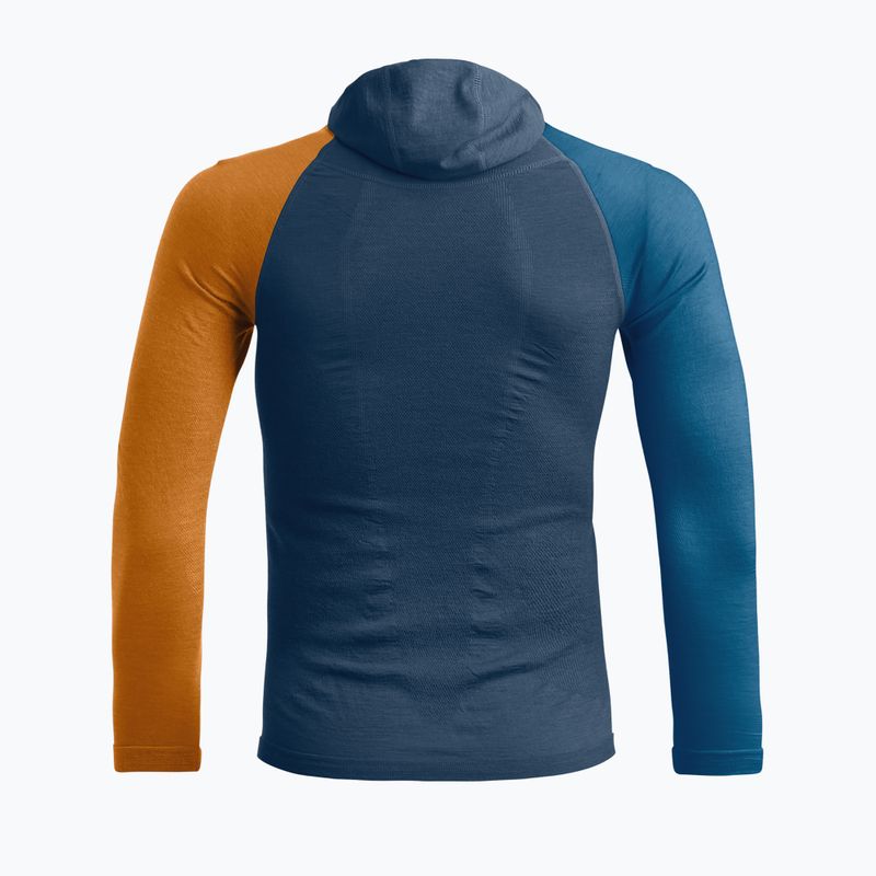 Uomo ORTOVOX 120 Comp Light Thermal Longsleeve Hoody blu petrolio 2