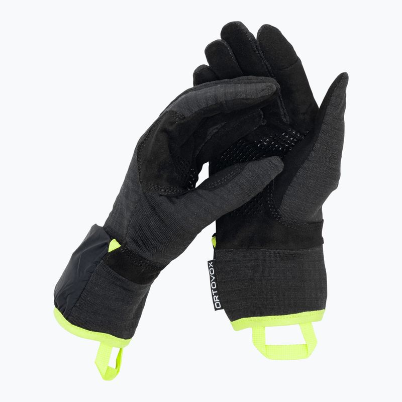 Guanti da paracadutismo da uomo ORTOVOX Fleece Grid Cover nero corvino