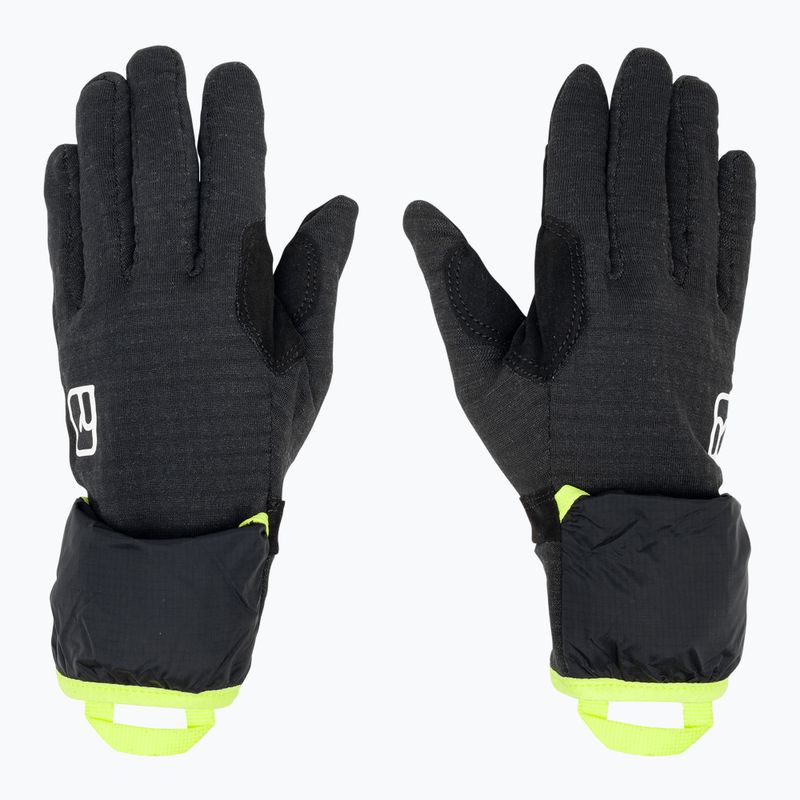 Guanti da paracadutismo da uomo ORTOVOX Fleece Grid Cover nero corvino 3