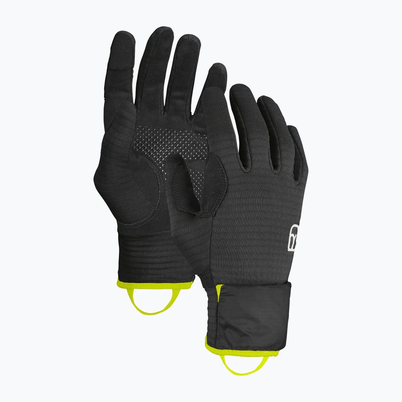 Guanti da paracadutismo da uomo ORTOVOX Fleece Grid Cover nero corvino 8