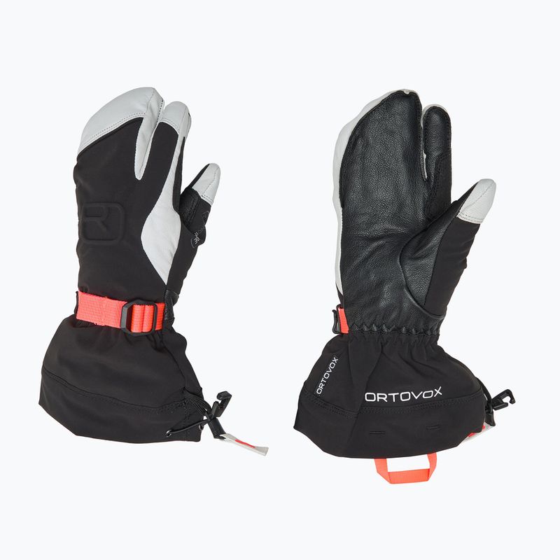 Guanti da sci da donna ORTOVOX Merino Freeride 3 Finger nero corvino
