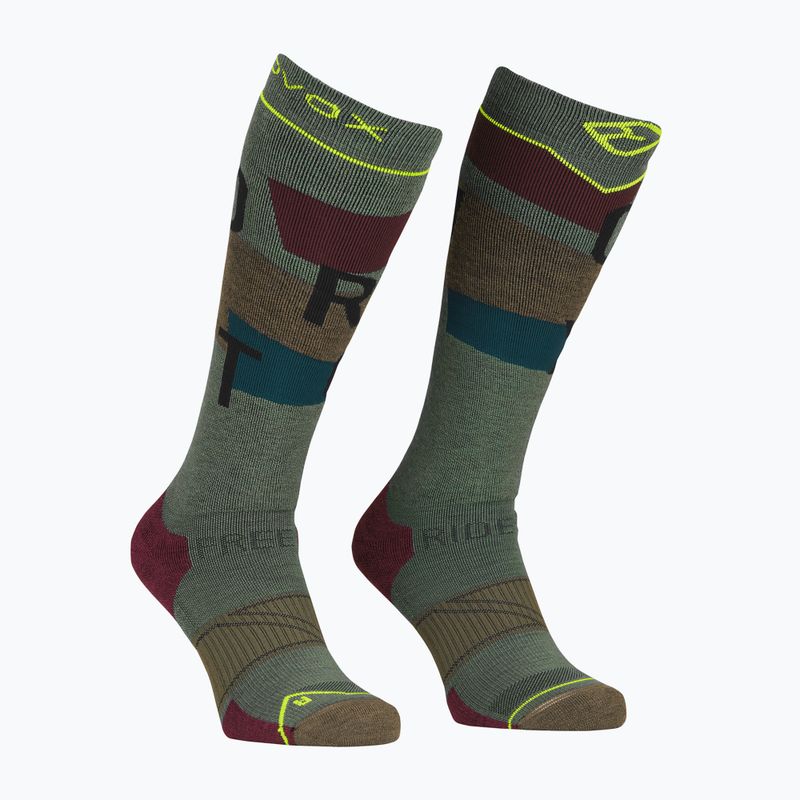 Calze da sci da uomo ORTOVOX Freeride Long Socks Accogliente erba selvatica