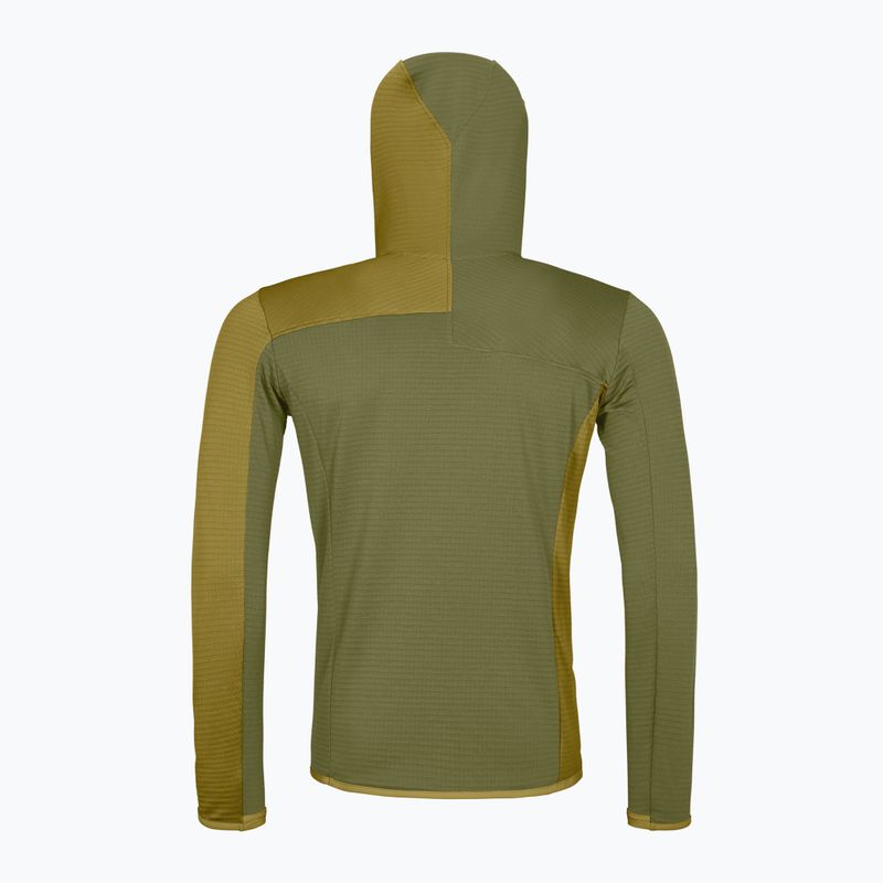 Felpa da uomo ORTOVOX in pile Light Grid con cappuccio alle erbe selvatiche 2