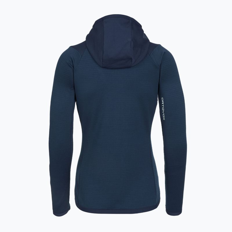 Felpa con cappuccio ORTOVOX Fleece Grid da donna Oceano profondo 2