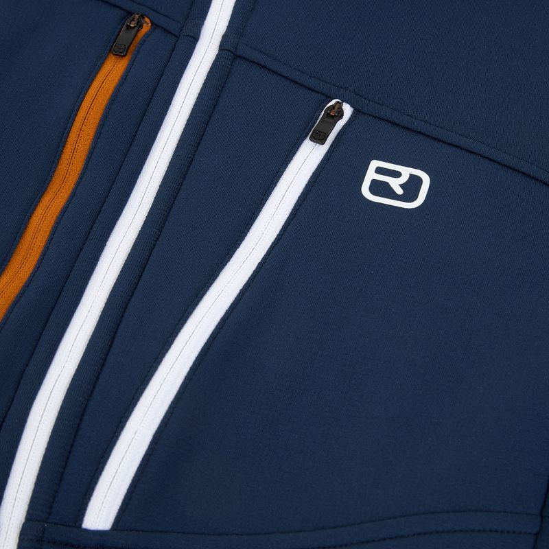 Felpa con cappuccio ORTOVOX Fleece Grid da uomo Oceano profondo 3