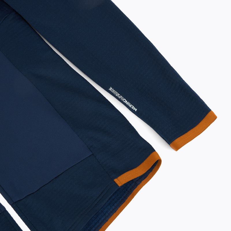 Felpa con cappuccio ORTOVOX Fleece Grid da uomo Oceano profondo 4