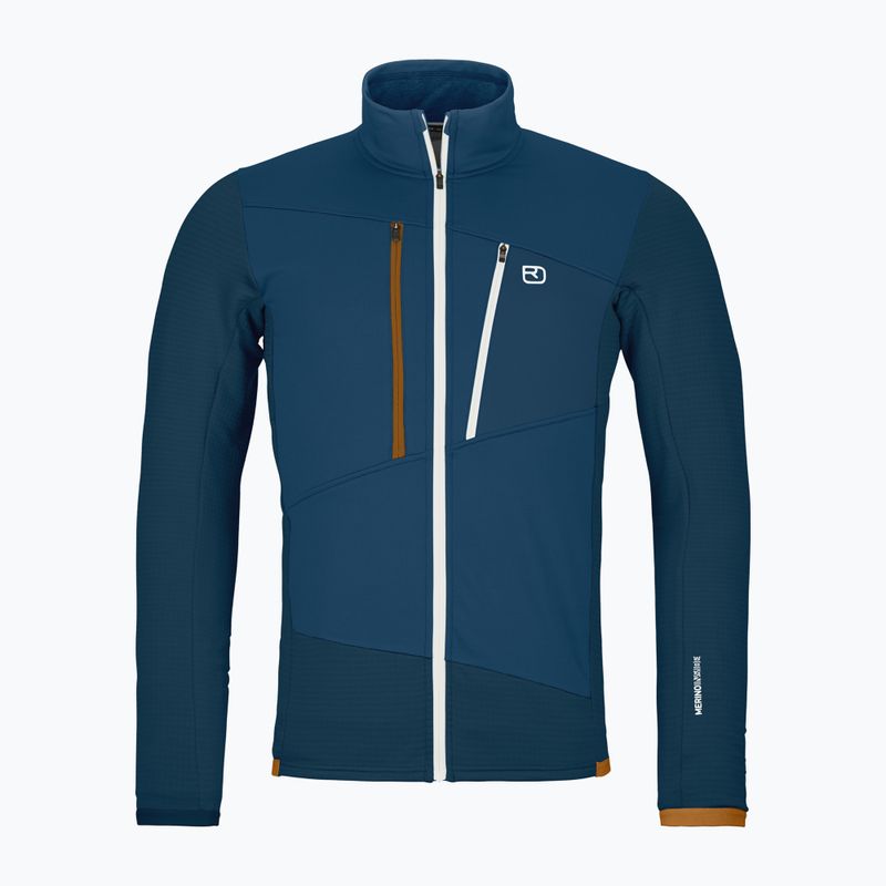 Felpa da uomo ORTOVOX Fleece Grid deep ocean