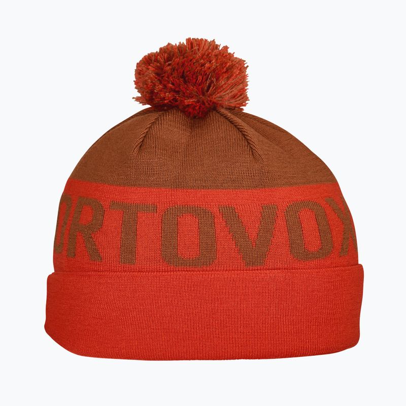 ORTOVOX Berretto invernale in maglia a pompon arancio caldo