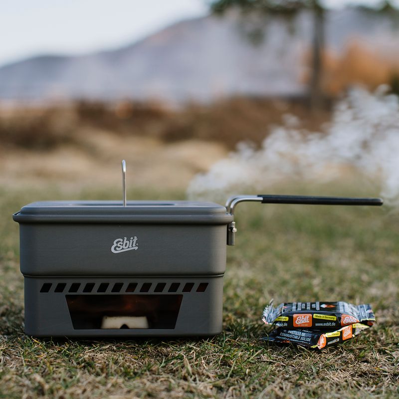 Esbit Batteria di cottura a combustibile solido per combustibile solido 14G e 27G 1100 ml in alluminio 4