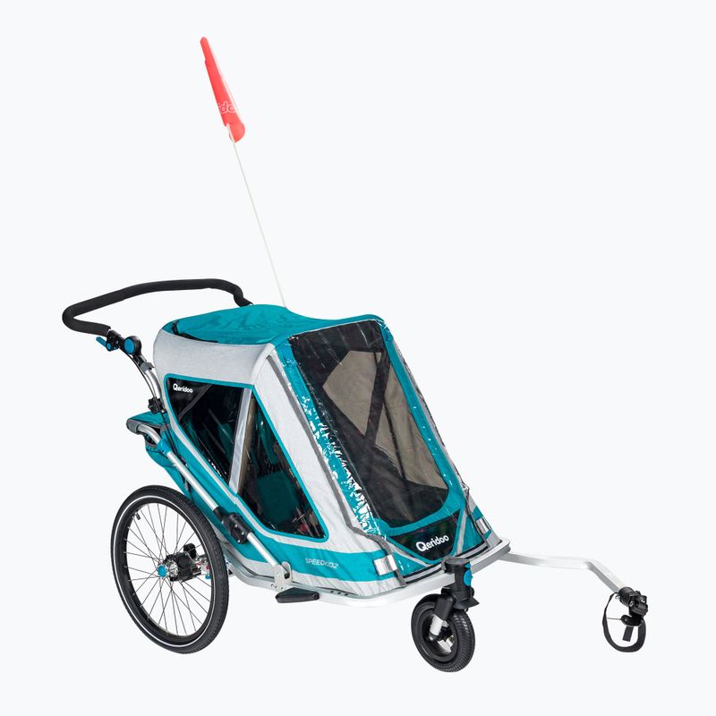 Rimorchio per biciclette Qeridoo Speedkid 2 blu petrolio