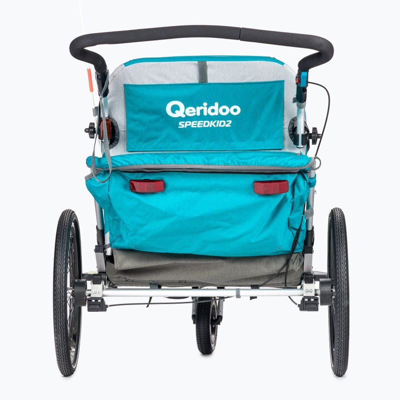 Rimorchio per biciclette Qeridoo Speedkid 2 blu petrolio 4