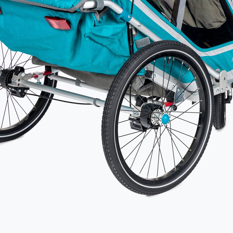 Rimorchio per biciclette Qeridoo Speedkid 2 blu petrolio 6