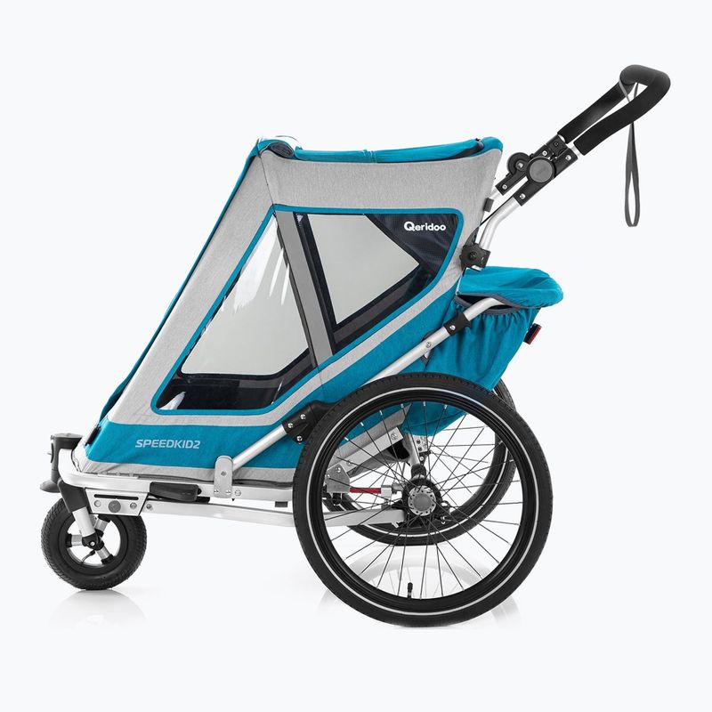 Rimorchio per biciclette Qeridoo Speedkid 2 blu petrolio 8