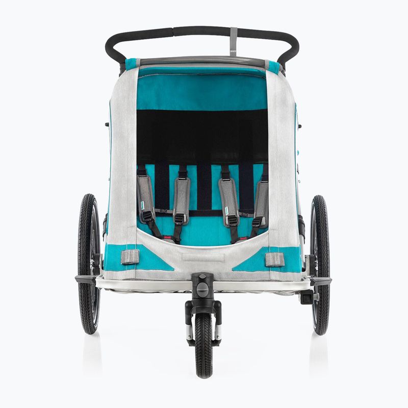 Rimorchio per biciclette Qeridoo Speedkid 2 blu petrolio 11