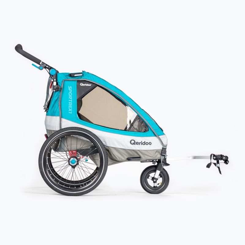Rimorchio per biciclette Qeridoo Sportrex 1 blu petrolio 3