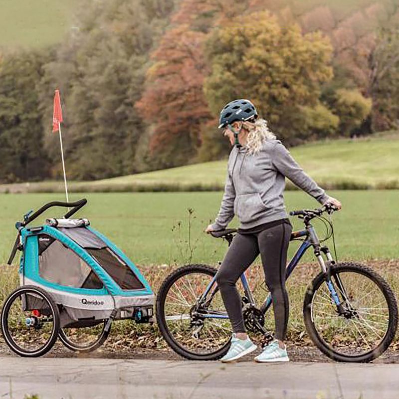 Rimorchio per biciclette Qeridoo Sportrex 1 blu petrolio 10