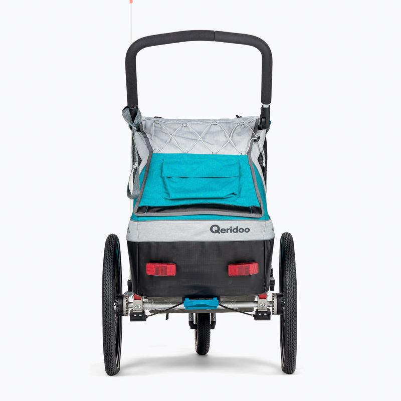 Rimorchio per bicicletta Qeridoo Kidgoo1 blu petrolio 3