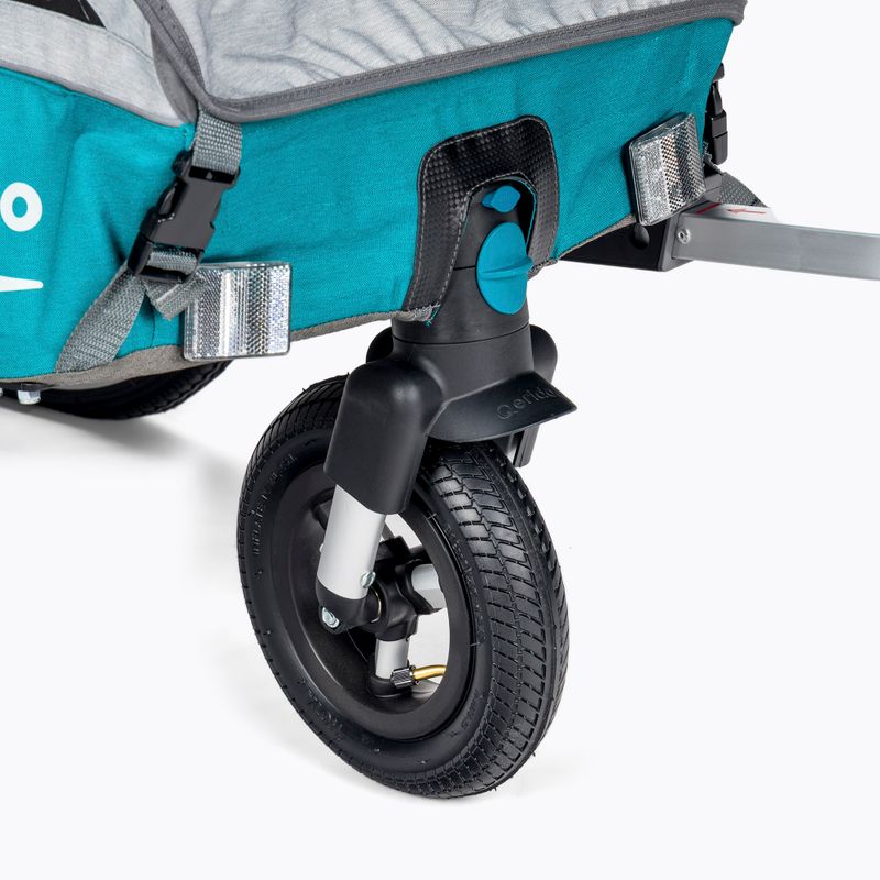 Rimorchio per bicicletta Qeridoo Kidgoo1 blu petrolio 5