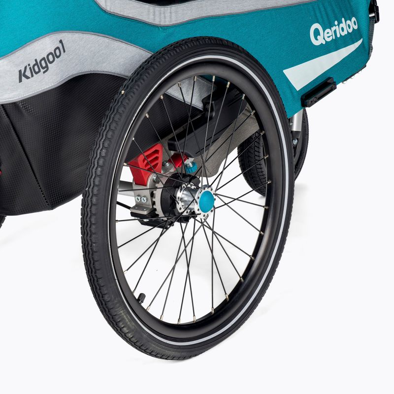 Rimorchio per bicicletta Qeridoo Kidgoo1 blu petrolio 6