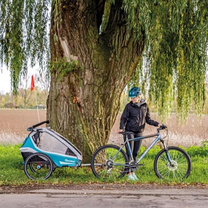 Rimorchio per bicicletta Qeridoo Kidgoo1 blu petrolio 8