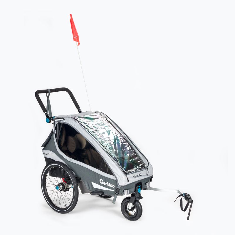 Rimorchio per bicicletta Qeridoo Kidgoo1 Sport grigio antracite